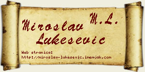Miroslav Lukešević vizit kartica
